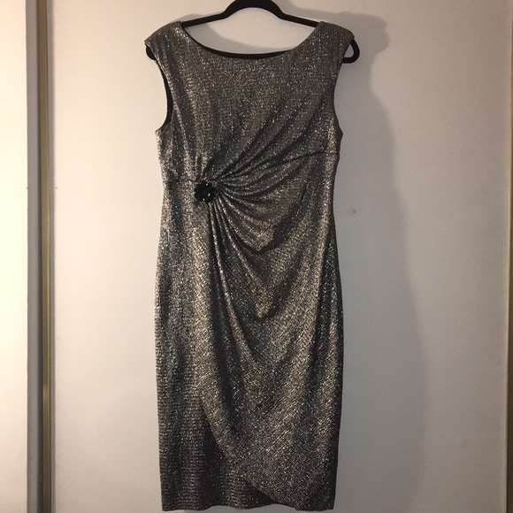 connected apparel silver dress